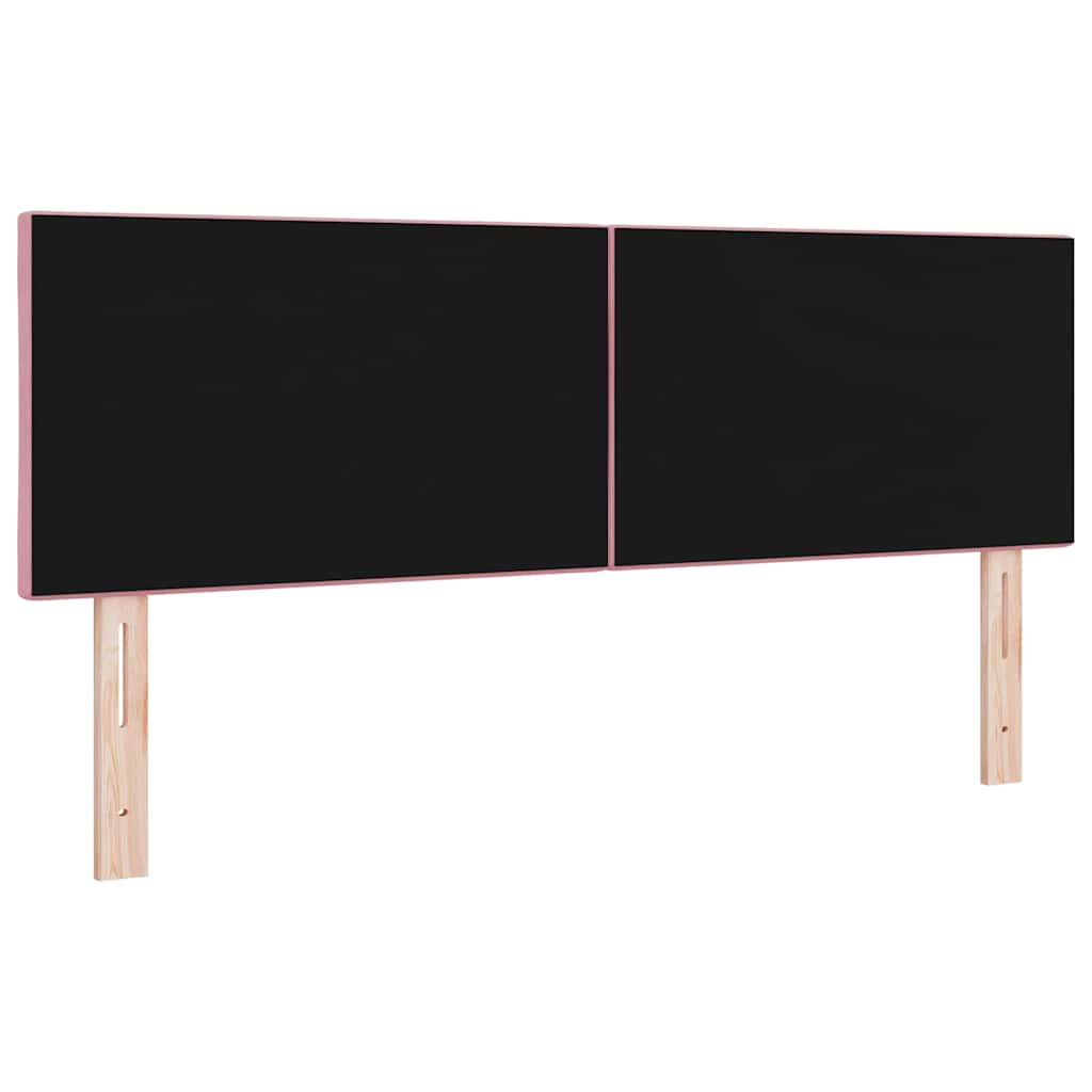 LED Headboard with LED Strip Lights Manual Pink 160 cm Velvet